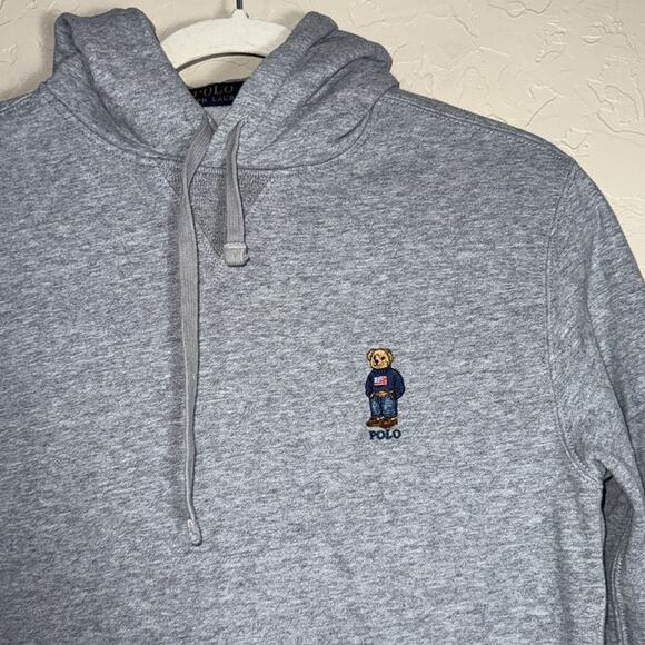 Polo Ralph Lauren women’s grey American flag bear hoodie size XS - Picture 2 of 7